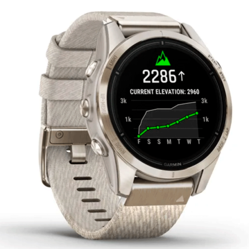 Смарт-часы Garmin Epix Gen 2 Pro 42 мм AMOLED сапфир/песочный, светлый нейлон фото 2