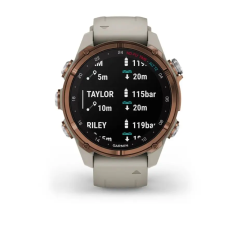 Смарт-часы Garmin Descent Mk3i 43 мм AMOLED сапфир/бронзовый титан, серый силикон фото 13