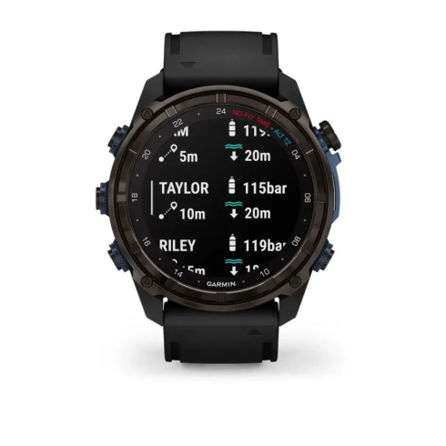 Смарт-часы Garmin Descent Mk3i 51 мм AMOLED сапфир/карбоново-серый DLC титан, черный силикон фото 13