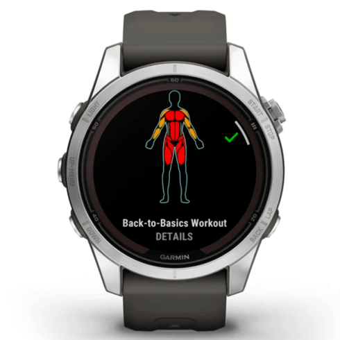 Смарт-часы Garmin Fenix 7S Pro 42 мм AMOLED стекло/серый, графитовый силикон фото 8