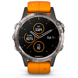 Смарт-часы Garmin Fenix 5 Plus Sapphire титан/оранжевый
