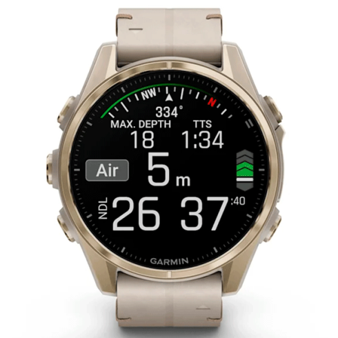 Смарт-часы Garmin Fenix 8 43 мм AMOLED сапфир/золотой, кожа фото 5