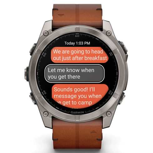 Смарт-часы Garmin Fenix 8 51 мм AMOLED сапфир/ каштановый, кожа фото 8