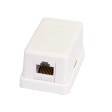 Настенная розетка NETLAN, 1 порт, Кат.5e (Класс D), 100МГц, RJ45/8P8C, 110, T568A/B, неэкранированная фото 1