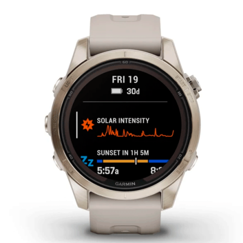 Смарт-часы Garmin Fenix 7S Pro 42 мм Solar сапфир/песочный, силикон фото 9