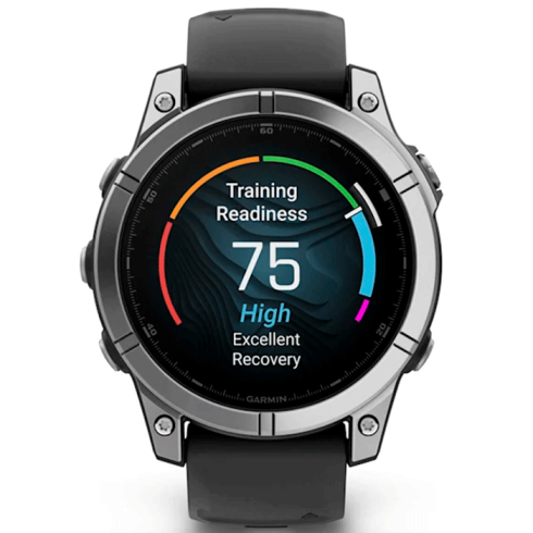 Смарт-часы Garmin Fenix E 47 мм AMOLED нержавеющая сталь, темный силикон фото 6