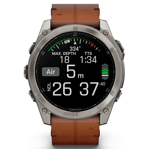 Смарт-часы Garmin Fenix 8 51 мм AMOLED сапфир/ каштановый, кожа фото 5