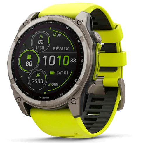 Смарт-часы Garmin Fenix 8 51 мм Solar сапфир/светло-зеленый, силикон фото 1