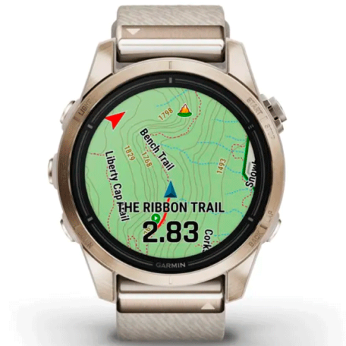 Смарт-часы Garmin Epix Gen 2 Pro 42 мм AMOLED сапфир/песочный, светлый нейлон фото 5