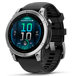 Смарт-часы Garmin Fenix E 47 мм AMOLED нержавеющая сталь, темный силикон
