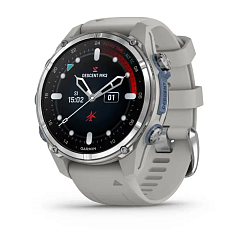 Смарт-часы Garmin Descent Mk3 43 мм AMOLED сапфир/сталь, серый силикон
