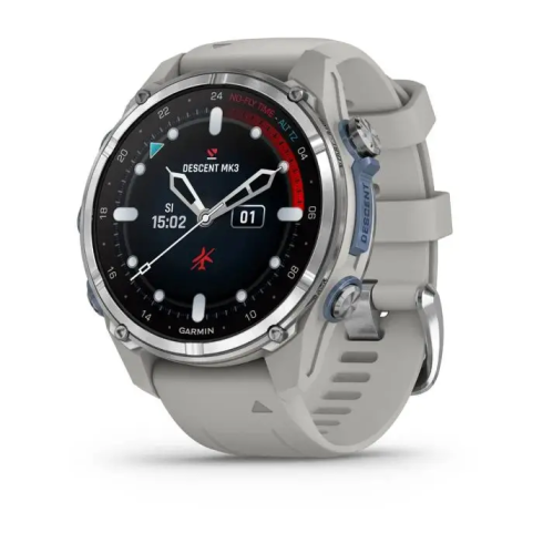 Смарт-часы Garmin Descent Mk3 43 мм AMOLED сапфир/сталь, серый силикон фото 1