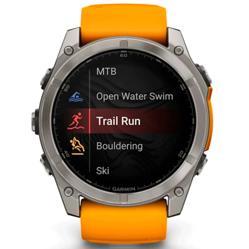 Смарт-часы Garmin Fenix 8 51 мм AMOLED сапфир/оранжевый, силикон фото 7