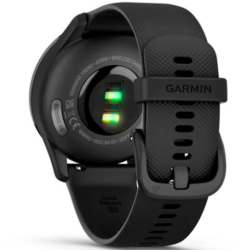 Смарт-часы Garmin Vivomove Trend, стекло/полимер, темный/черный силикон фото 2