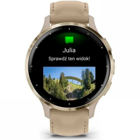 Смарт-часы Garmin Venu 3S 41 мм AMOLED песочный/кожа фото 2