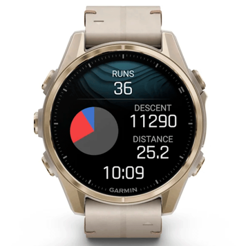 Смарт-часы Garmin Fenix 8 43 мм AMOLED сапфир/золотой, кожа фото 6