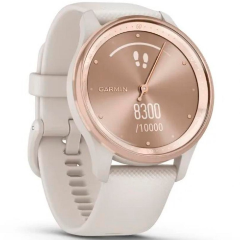 Смарт-часы Garmin Vivomove Trend, стекло/полимер, золото/слоновая кость силикон фото 3