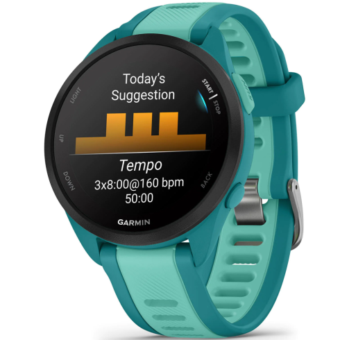 Смарт-часы Garmin Forerunner 165 Music AMOLED бирюзовые/силикон фото 9