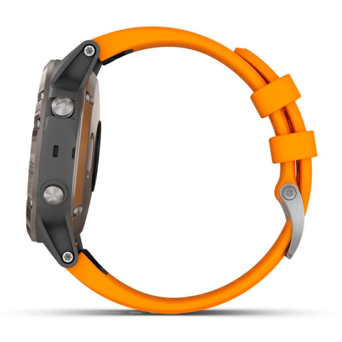 Смарт-часы Garmin Fenix 5 Plus Sapphire титан/оранжевый фото 3
