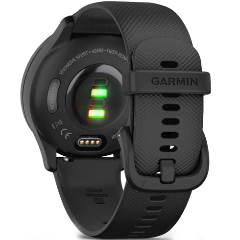 Смарт-часы Garmin Vivomove Sport, стекло/полимер, черные/силикон фото 6