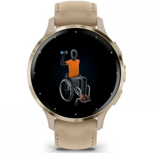 Смарт-часы Garmin Venu 3S 41 мм AMOLED песочный/кожа фото 4