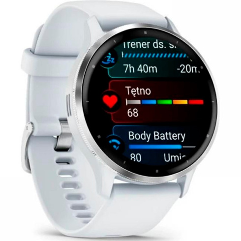 Смарт-часы Garmin Venu 3 45 мм AMOLED белый/силикон фото 2