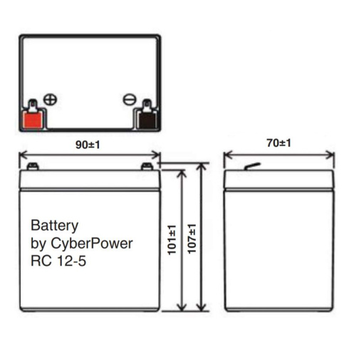 Аккумуляторная батарея CyberPower RC12-5 фото 3