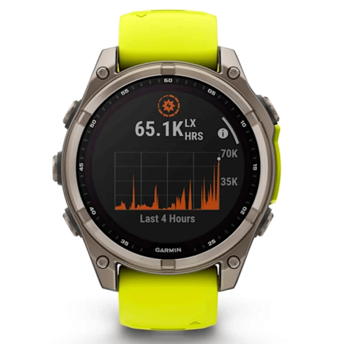 Смарт-часы Garmin Fenix 8 47 мм Solar сапфир/светло-зеленый, силикон фото 8