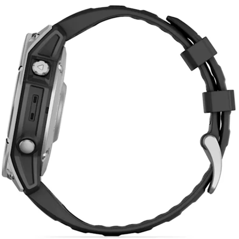 Смарт-часы Garmin Fenix E 47 мм AMOLED нержавеющая сталь, темный силикон фото 11