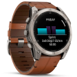 Смарт-часы Garmin Fenix 8 51 мм AMOLED сапфир/ каштановый, кожа фото 10