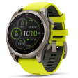 Смарт-часы Garmin Fenix 8 47 мм Solar сапфир/светло-зеленый, силикон фото 1