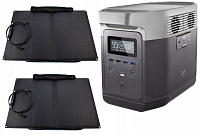 Портативная зарядная станция Ecoflow Delta с 2 солнечными панелями 110W