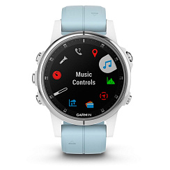 Смарт-часы Garmin Fenix 5S Plus белый/голубой
