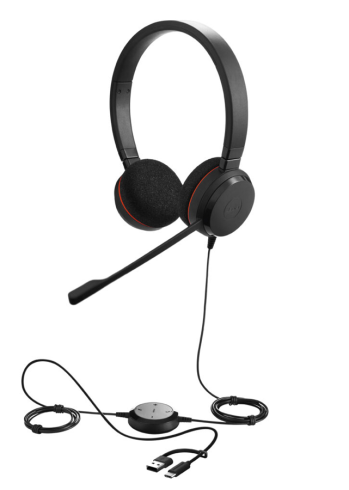 Гарнитура Jabra EVOLVE 20 Stereo MS USB C/A adapter фото 1