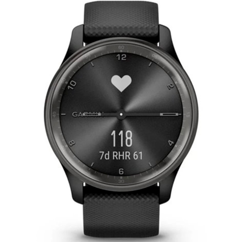 Смарт-часы Garmin Vivomove Trend, стекло/полимер, темный/черный силикон фото 6