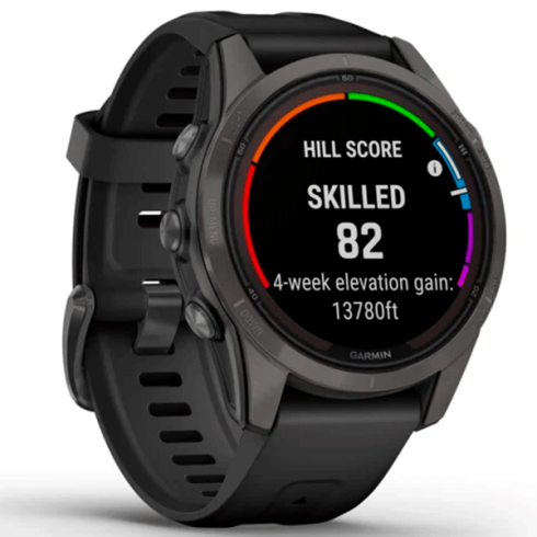 Смарт-часы Garmin Fenix 7S Pro 42 мм Solar сапфир/темный, силикон фото 2