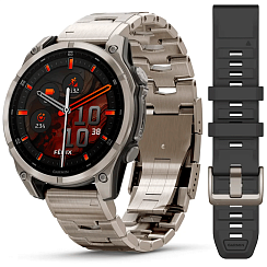 Смарт-часы Garmin Fenix 8 47 мм AMOLED сапфир/золотой, титан