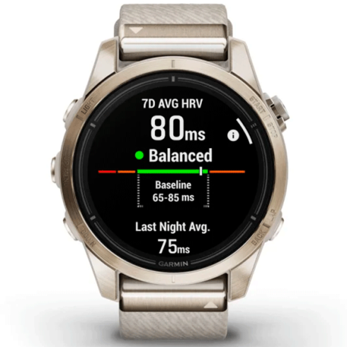 Смарт-часы Garmin Epix Gen 2 Pro 42 мм AMOLED сапфир/песочный, светлый нейлон фото 6