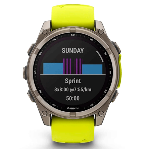 Смарт-часы Garmin Fenix 8 47 мм Solar сапфир/светло-зеленый, силикон фото 9
