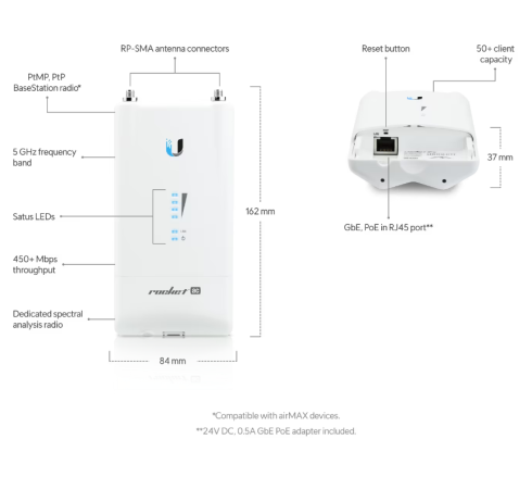 Точка доступа Ubiquiti Rocket M5 AC Lite фото 5
