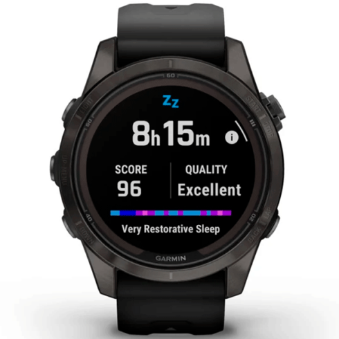 Смарт-часы Garmin Fenix 7S Pro 42 мм Solar сапфир/темный, силикон фото 5