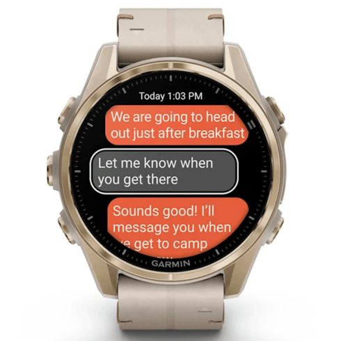 Смарт-часы Garmin Fenix 8 43 мм AMOLED сапфир/золотой, кожа фото 8