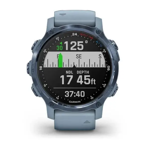 Смарт-часы Garmin Descent Mk2S 42 мм AMOLED сапфир/синий минерал, силикон фото 2