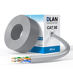 Кабель сетевой DLAN UTP-5e 4x2x0,50 PVC CCA, внутренний 305м