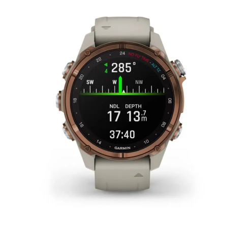 Смарт-часы Garmin Descent Mk3i 43 мм AMOLED сапфир/бронзовый титан, серый силикон фото 8