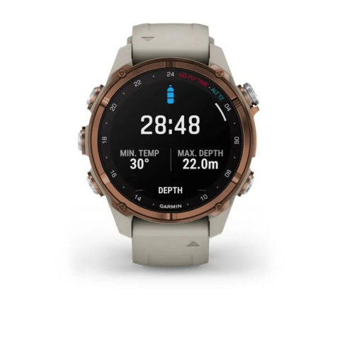 Смарт-часы Garmin Descent Mk3i 43 мм AMOLED сапфир/бронзовый титан, серый силикон фото 9