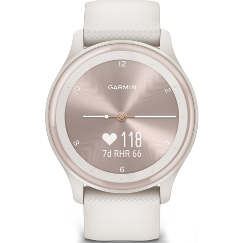 Смарт-часы Garmin Vivomove Sport, стекло/полимер, бежевые/силикон фото 3