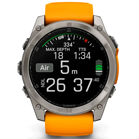 Смарт-часы Garmin Fenix 8 51 мм AMOLED сапфир/оранжевый, силикон фото 9