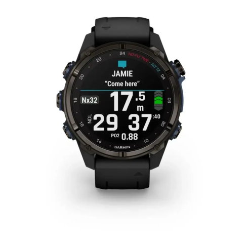 Смарт-часы Garmin Descent Mk3i 43 мм AMOLED сапфир/карбоново-серый DLC титан, черный силикон фото 9
