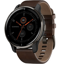Смарт-часы Garmin Venu 2 Plus 43 мм AMOLED черный/кожа